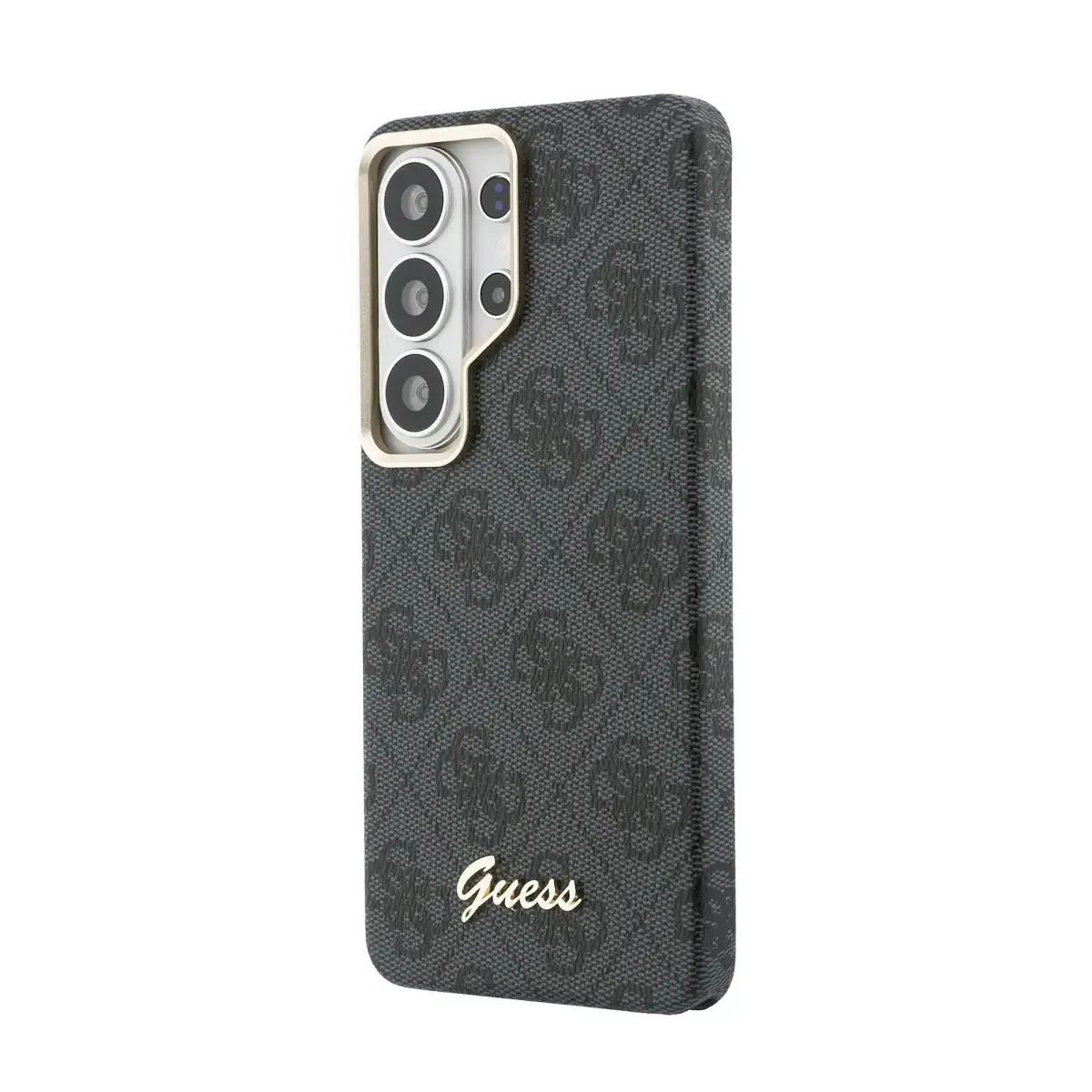 Guess PU 4G Script Metal Logo maciņš ar MagSafe atbalstu telefonam Samsung Galaxy S26 Ultra (S948) melns