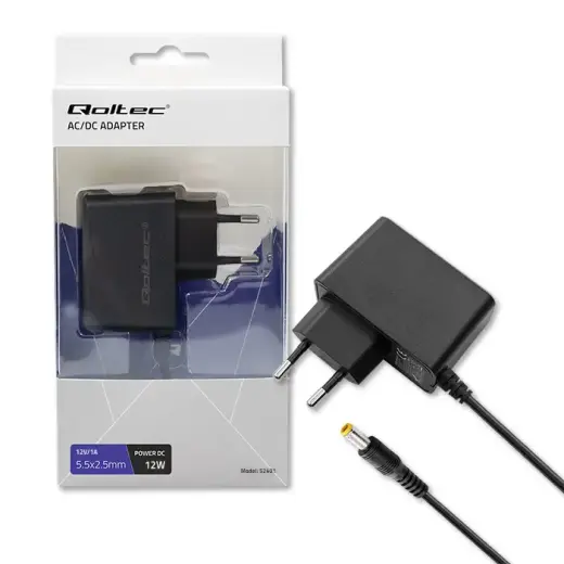 Qoltec Plug-in power adapter PREMIUM 12W | 12V | 1A | 5.5*2.5