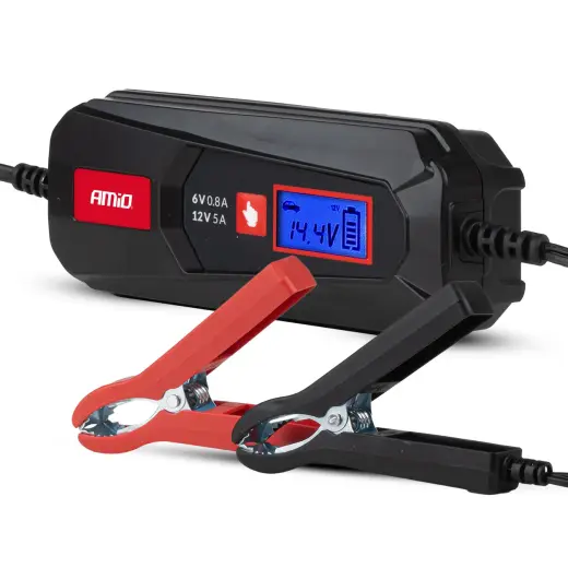 Digital battery charger LEAD ACID LFP MAX 5A 6/12V AMIO-04522