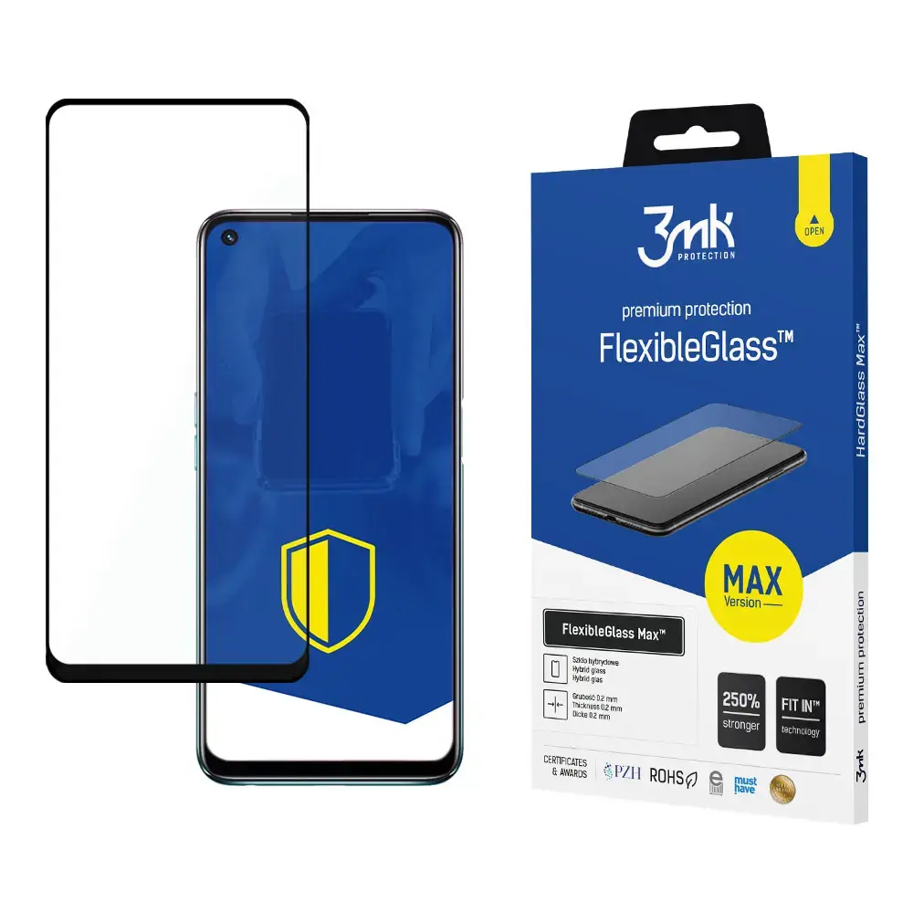 Oppo A54 5G|A74 5G Black - 3mk FlexibleGlass Max™ screen protector