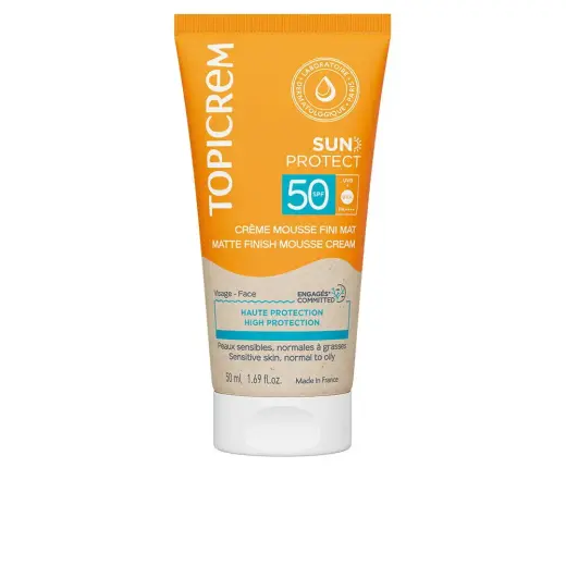 Topicrem, Sun Protect, Hydrating & Protecting, Before Sun Exposure, Mousse, For Face & Body, SPF 50, 50 ml