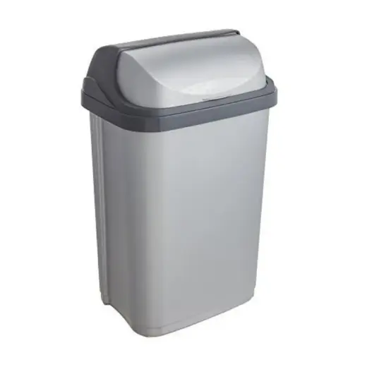 Atkritumu spainis ar rotējošu vāku 25L Rasmus 34x26x54cm gaiša sudraba krāsā