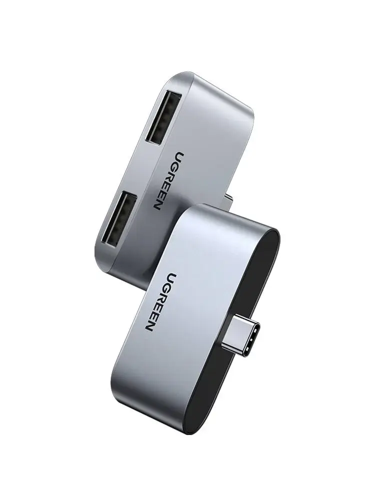 Adapter UGREEN CM412, USB-C to 2x USB 3.0 (grey)