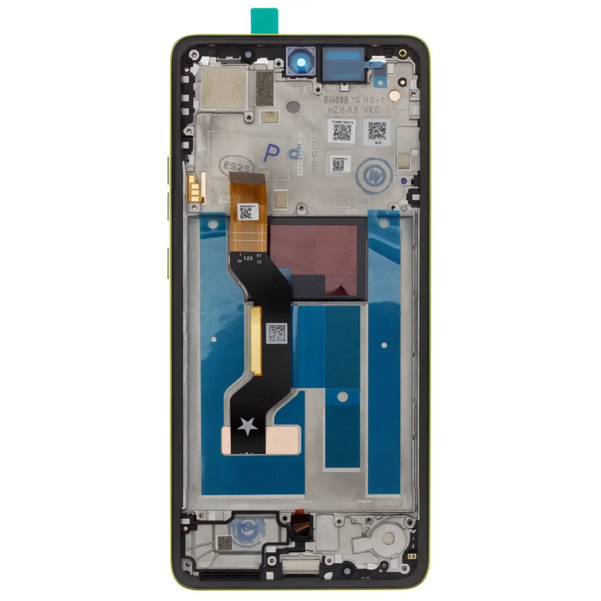 Motorola G86 LCD Display + Touch Unit + Front Cover Green (Golden Cypress) (Service Pack)