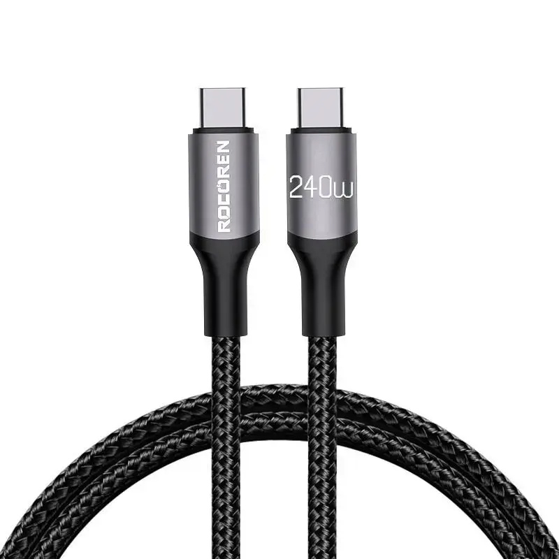 Fast Charging cable Rocoren USB-C to USB-C Retro Series 3m 240W (grey)