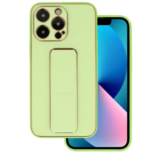 TEL PROTECT Leather Luxury telefono dėklas su stovu iPhone 11 Pro žalias