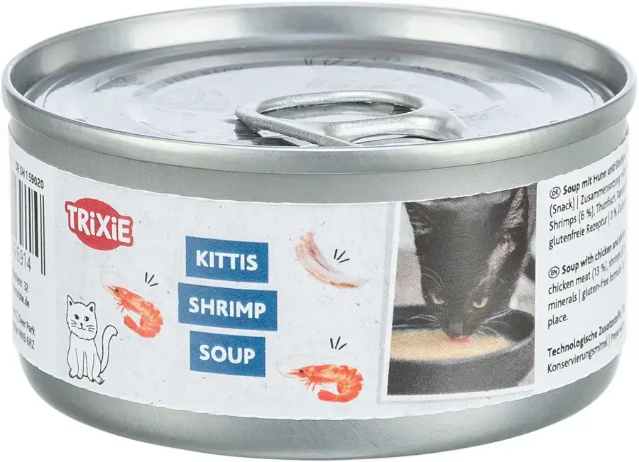 Konservēta barība kaķiem : Trixie Shrimp Soup with chicken and shrimp, 80 g