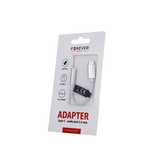 Forever adapter audio USB-C - jack 3,5mm white