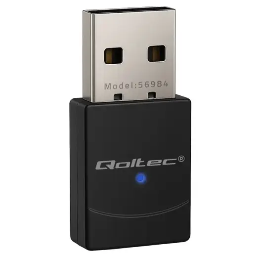 Qoltec Wireless Ultra High Speed Mini Adapter WiFi 6 | Standard AX | Bluetooth 5.4 | USB | 900Mbps