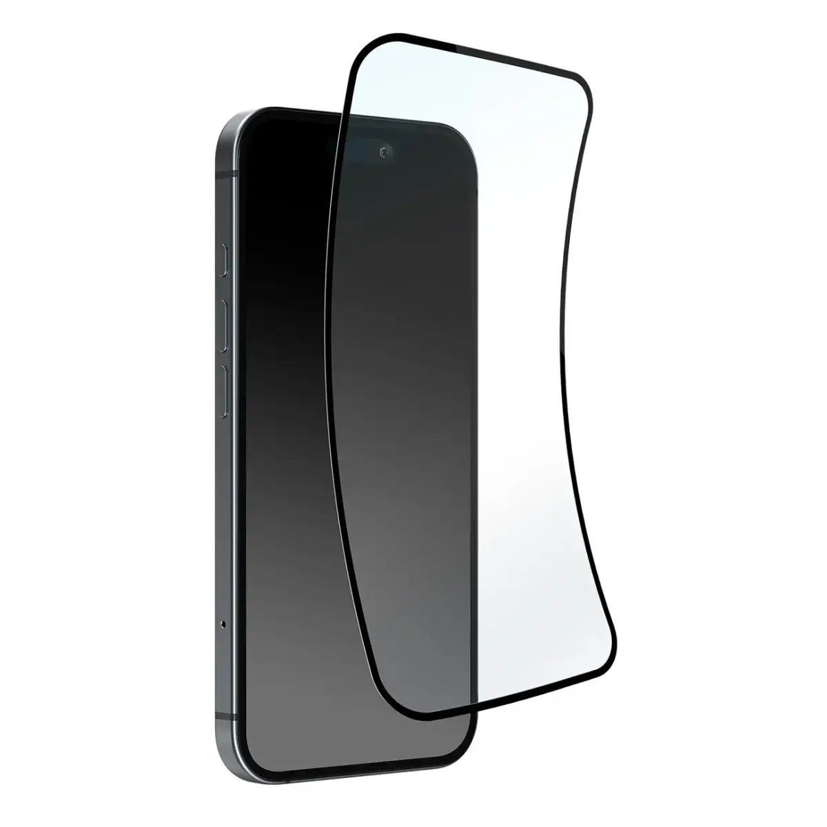 Puro Flexible Glass D3O Hybrid ekrāna aizsargstikls telefonam iPhone 16 | iPhone 15 | iPhone 15 Pro ar melnu rāmi