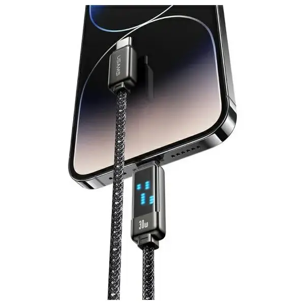 USAMS Meteor Series SJ743USB01 datu pārraides un uzlādes vads | USB-C uz Lightning | 30W | 1.2m