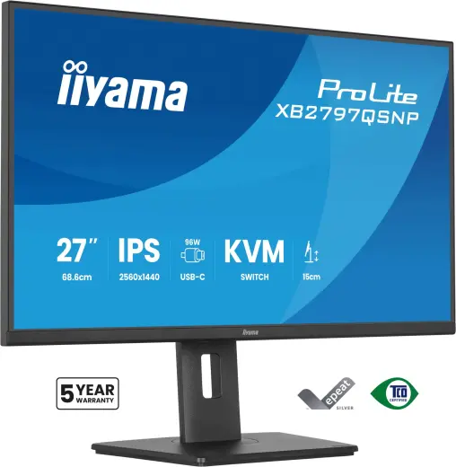 iiyama ProLite XB2797QSNP-B1 computer monitor 68.6 cm (27") 2560 x 1440 pixels Quad HD LCD Black