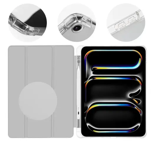 OBAL:ME MistyTab Case for iPad Air (2020|2022|2024|2025)|iPad Pro 11 (1|2|3|4) Black Light Gray