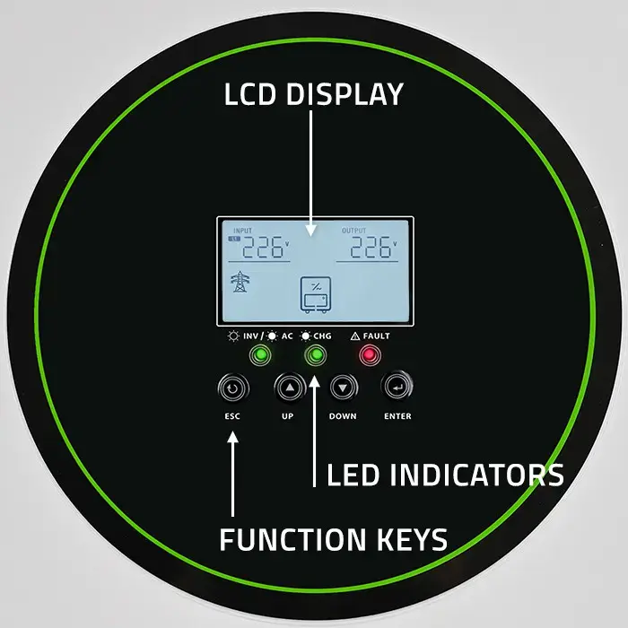 Qoltec Hybrid Solar Inverter Off-Grid 11000W | 160A | 48V| MPPT | BMS | AGM GEL LiFePO4 | Sinus | Wi-Fi option | Power factor 1.0