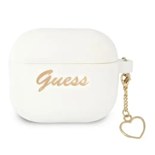 Guess case for Airpods 3 GUA3LSCHSH white Silicone Heart Charm
