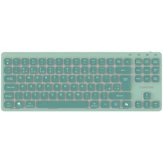 CANYON Keyboard OnType 10 Low Profile EN Wired Green