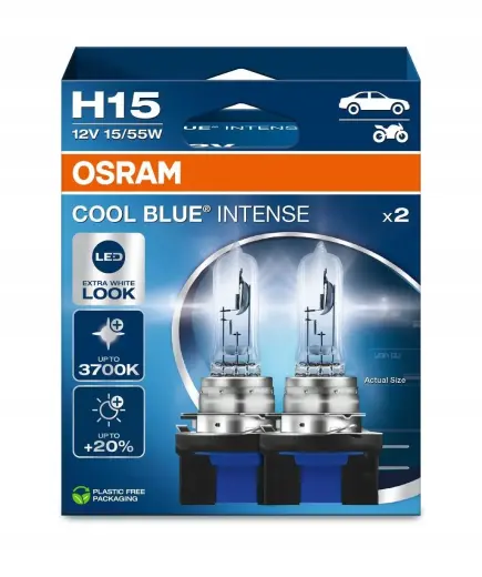 Bulb (Set of 2) H15 12V 55/15W PGJ23T-1 Cool Blue Intense NextGen