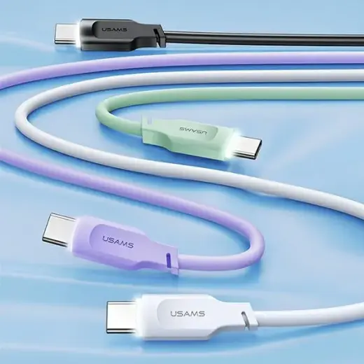 USAMS Lithe Series SJ567USB01 data transfer and charging cable | USB-C to USB-C | 100W | 1.2m | black