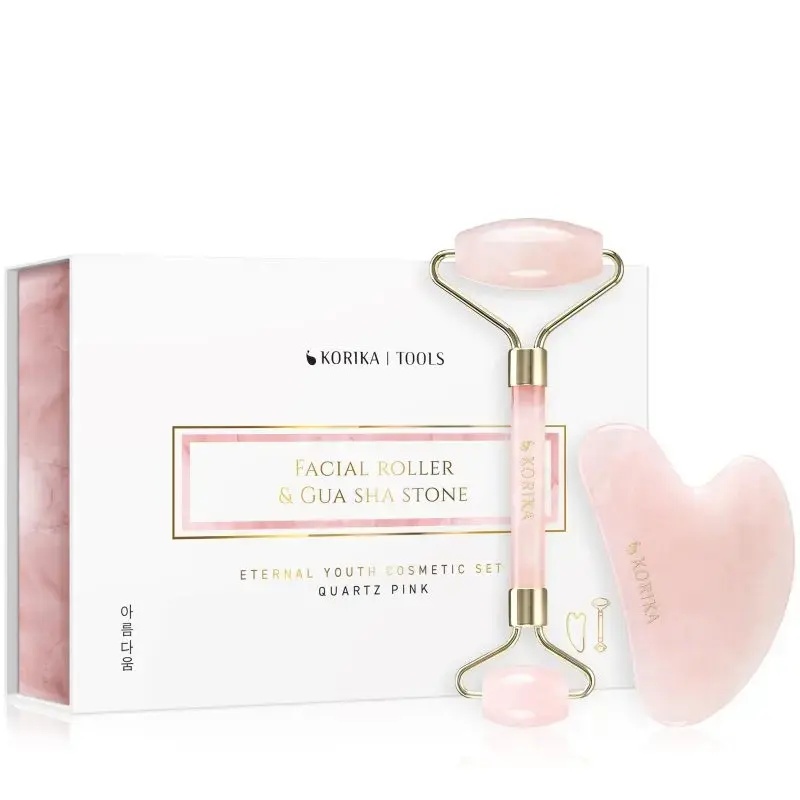 KORIKA Tools Roller & Gua Sha Facial Massage Roller & Rose Quartz Massage Tools