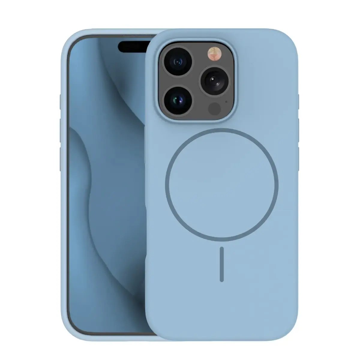 Silicone Thin Mag case for iPhone 14 Pro 6,1" light blue
