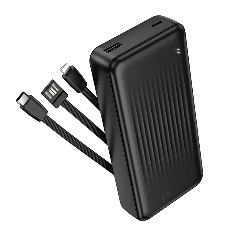 Borofone BJ79A Clever ārējais akumulators (powerbank) | 20 000 mAh | USB-A, USB-C, Lightning | melns
