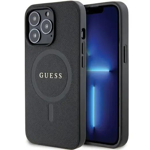 Guess GUHMP13XPSAHMCK iPhone 13 Pro Max 6.7" czarny|black hardcase Saffiano MagSafe