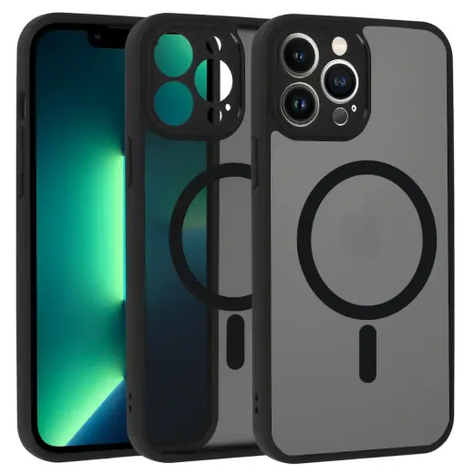 Full Matte Mag phone case with MagSafe support for iPhone 13 Pro Max black