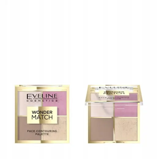 Eveline Cosmetics, Wonder Match, Contouring Palette, 4 Shades, 01, 10.8 g