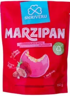 SKRĪVERU marcipāns šokolādē ar zemeņu garšu, 150 g