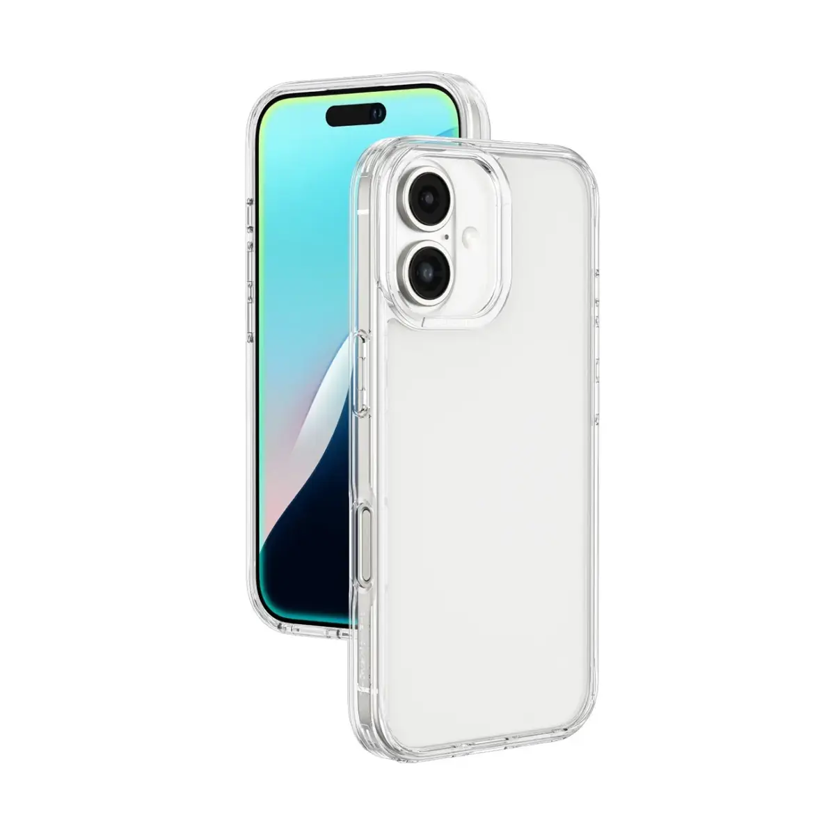 AmazingThing minimālais telefona maciņš iPhone 16 silikona maciņš - caurspīdīgs