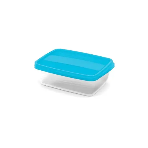 Rectangular food container set 2x1.75L Vedo transparent turquoise