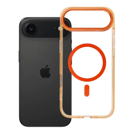 FRAME CLEAR HYBRID MAG telefono dėklas su MagSafe palaikymu iPhone 17 Air oranžinis