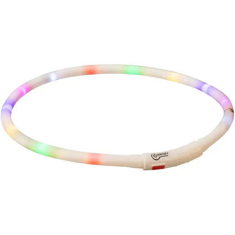 Trixie Flashing collar for dogs – LED light ring USB, silicone, XS–XL: 70 cm/ø 10 mm