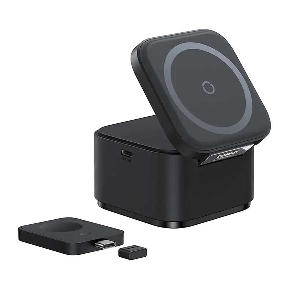 Baseus MagPro 2-in-1 bezvadu lādētājs | Qi 2.2 | Saderīgs ar MagSafe | 25W | melns