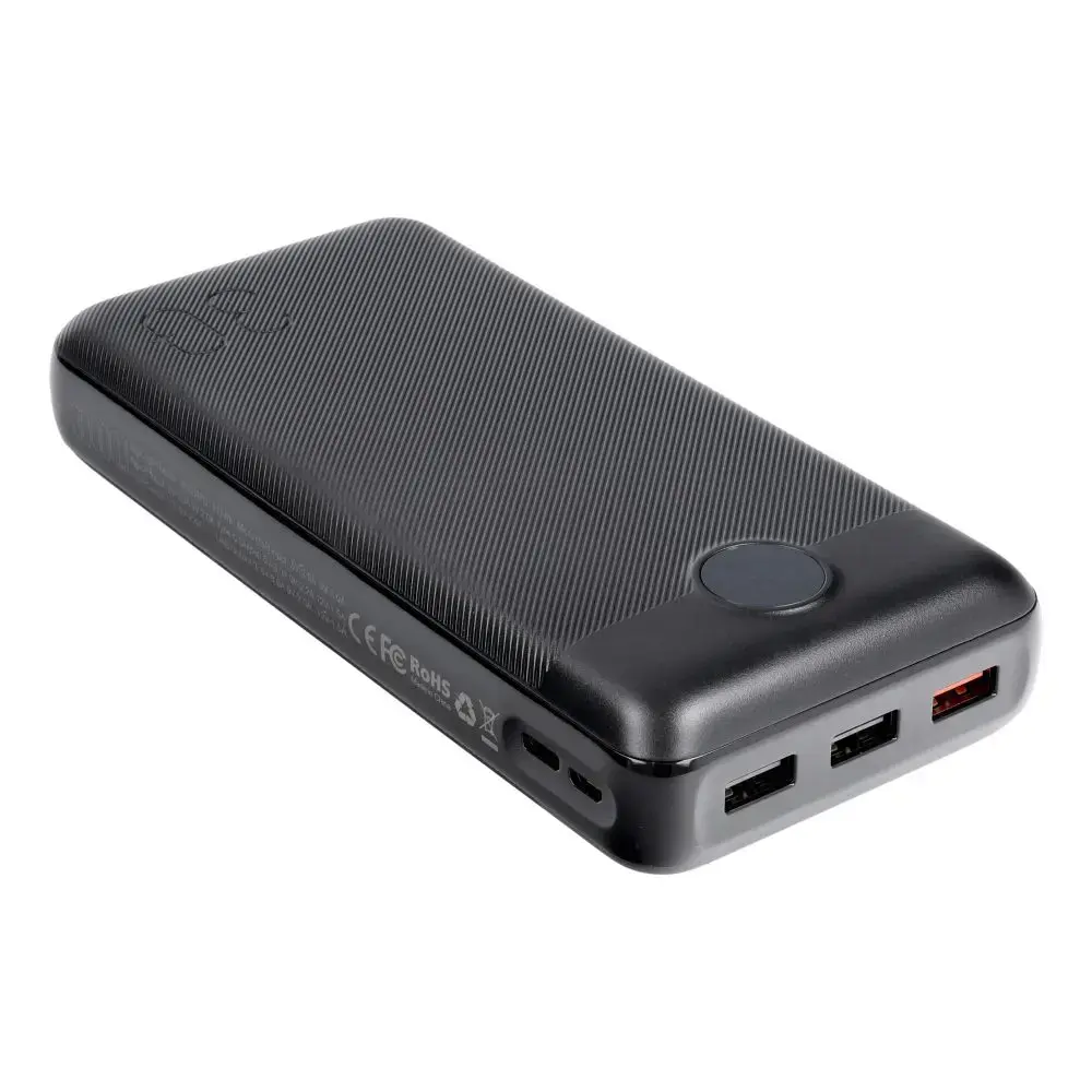 Veger L30 (W3008PD) ārējais akumulators (powerbank) | 30 000 mAh | 20W | PD, QC | USB-C, USB-A, Micro USB, Lightning | melns