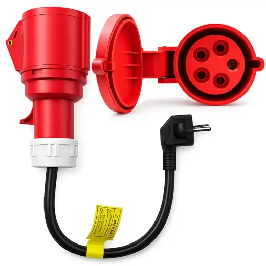 Qoltec Power Adapter | CEE 32A 5P 400V socket to SCHUKO 230V | max 16A | 3.5 kW