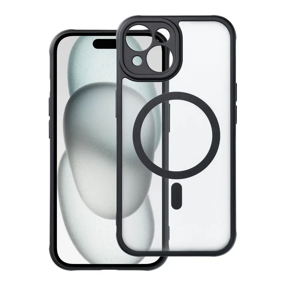 FULL MATTE MAG COVER maciņš ar MagSafe atbalstu telefonam iPhone 15 melns