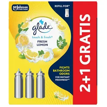 Glade Touch & Fresh Fresh Lemon 2+1 - Sada náplní do osvěžovače vzduchu