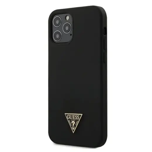Guess GUHCP12MLSTMBK iPhone 12|12 Pro  6,1" black|czarny hardcase Silicone Triangle Logo