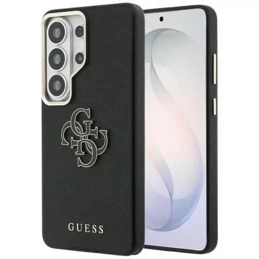 Guess Grained Big 4G Metal Logo чехол для телефона Samsung Galaxy S26 Ultra (S948) чёрный