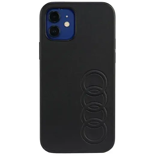 Audi Synthetic Leather iPhone 12|12 Pro 6.1" czarny|black hardcase AU-TPUPCIP12P-TT|D1-BK