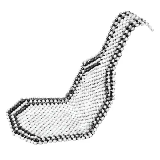 Seat mat, long, black with beige finish