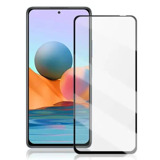 Fusion защитное стекло на весь экран с рамкой для телефона Redmi Note 10 Pro черное (эффект приватности)