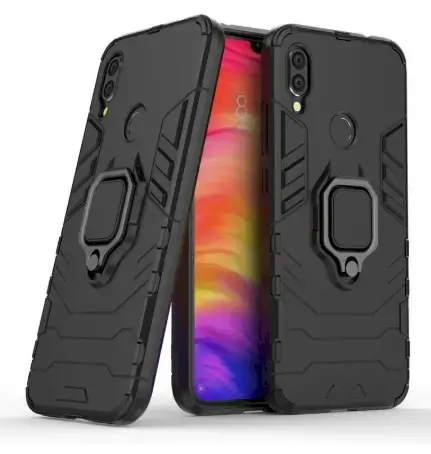 Fusion Armor Ring Back Case Silicone Case With Magnet For Apple iPhone 11 Black
