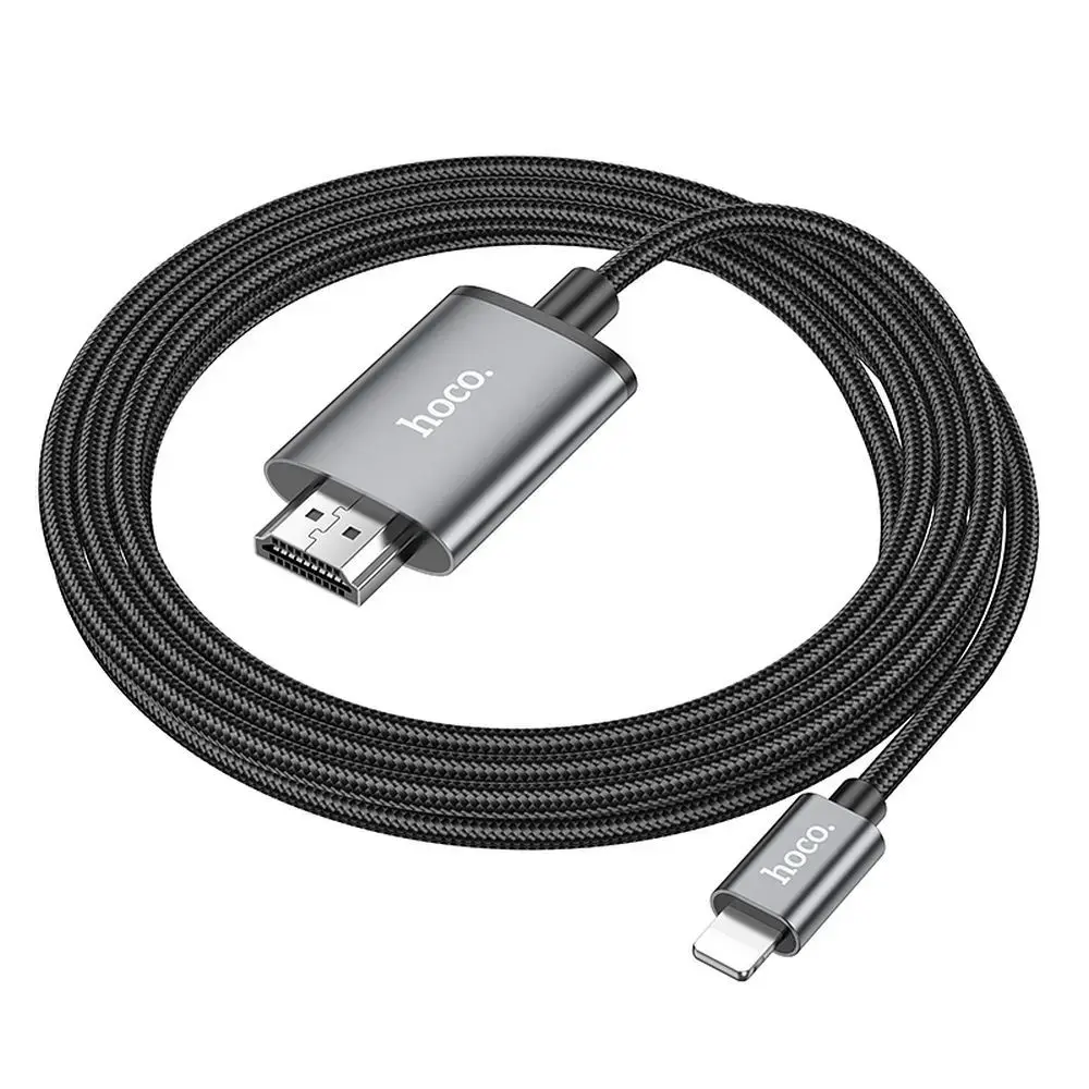 Cable Lightning to HDMI Hoco 1080p 2 m UA27 metal gray