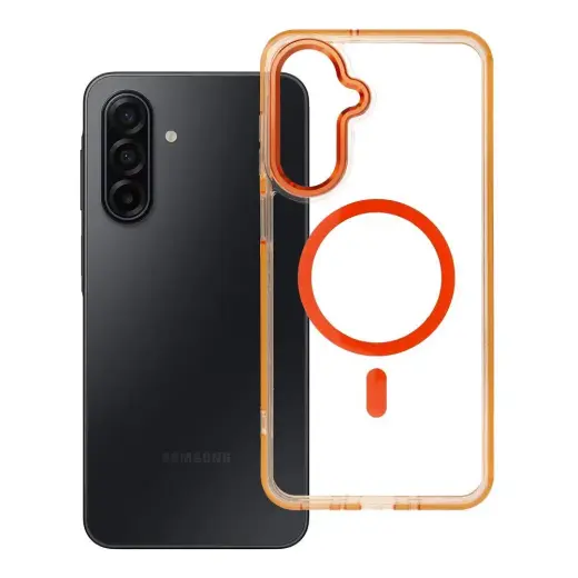 FRAME CLEAR HYBRID MAG phone case with MagSafe support for Samsung Galaxy A17 4G (A175) orange
