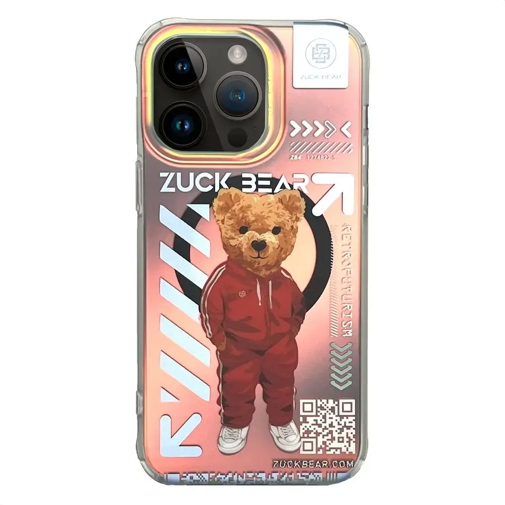 ZUCK BEAR NEW YORK NEVER SLEEPS MAG maciņš ar MagSafe atbalstu telefonam iPhone 15 Pro Max daudzkrāsains