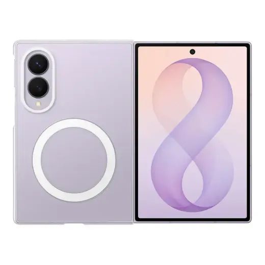 Samsung Clear Magnet maciņš ar MagSafe atbalstu telefonam Samsung Galaxy Z Fold 8 (F971) caurspīdīgs (komplektā aizsargplēve)