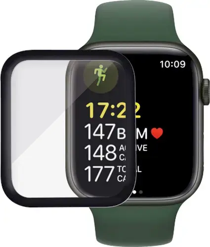 Fusion Nano 9H aizsargstikls pilnam ekrānam Apple Watch 7 45mm melns
