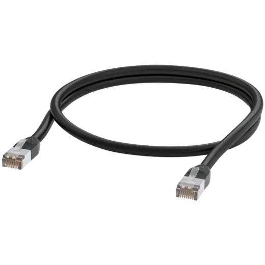 Ubiquiti UACC-Cable-Patch-Outdoor-1M-BK UISP Patch Cable Outdoor Shielded RJ45 plug, Internal foil shielding and drain wire for increased ESD damage protection